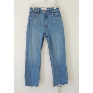 ABERCROMBIE FITCH JEANS curve love ankle straight ultra high rise blue XS 0 25